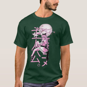Otaku Manga Anime Girl Japanese Cherry Blossom Sak T-Shirt