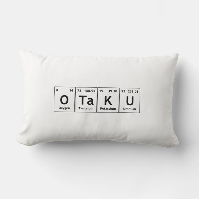 OTaKU Periodic Table Elements Word Chemistry Atoms Lumbar Cushion (Front)