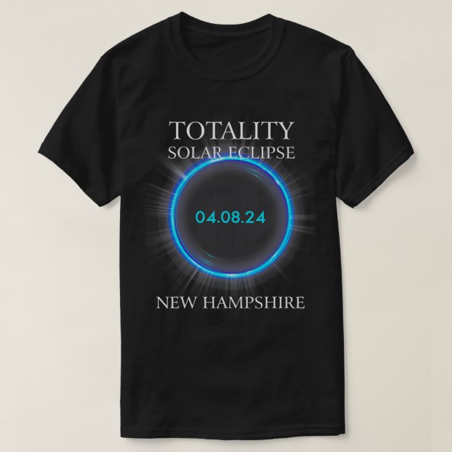 otal Solar Eclipse 2024 New Hampshire Astronomy Lo T-Shirt (Design Front)