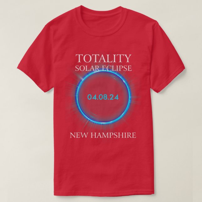 otal Solar Eclipse 2024 New Hampshire Astronomy Lo T-Shirt (Design Front)