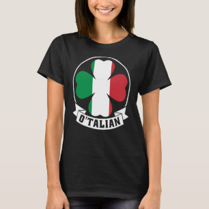 O'Talian Saint Patrick With Irish & Italia Flag on T-Shirt
