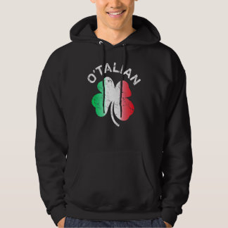 O'talian  St Patrick Shamrock Italy Flag Hoodie