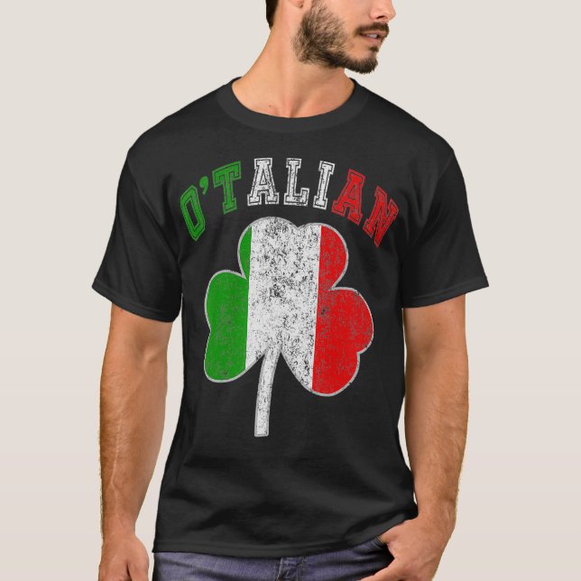 Otalian  St Patricks Day Italian Italy Flag T-Shirt (Front)