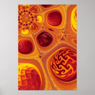 Otange Kaleidoscope Fractal Poster