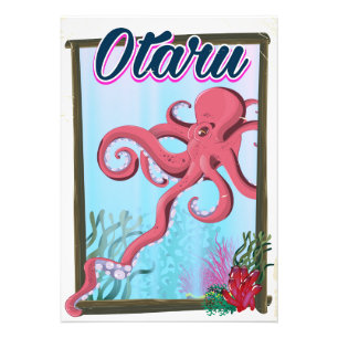 Otaru Japan Squid travel poster