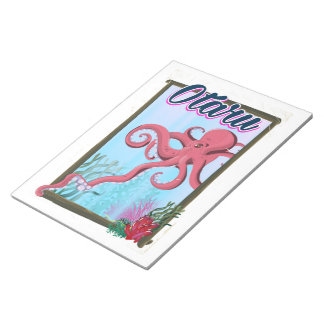 Otaru Japan Squid travel poster Notepad