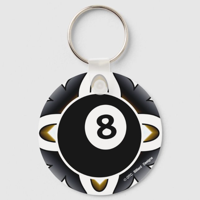 OTC Billiards 8 Ball Deco Key Ring (Front)