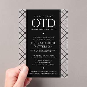 OTD Doctor of Occupational Therapy Graduation Acrylic Invitations
