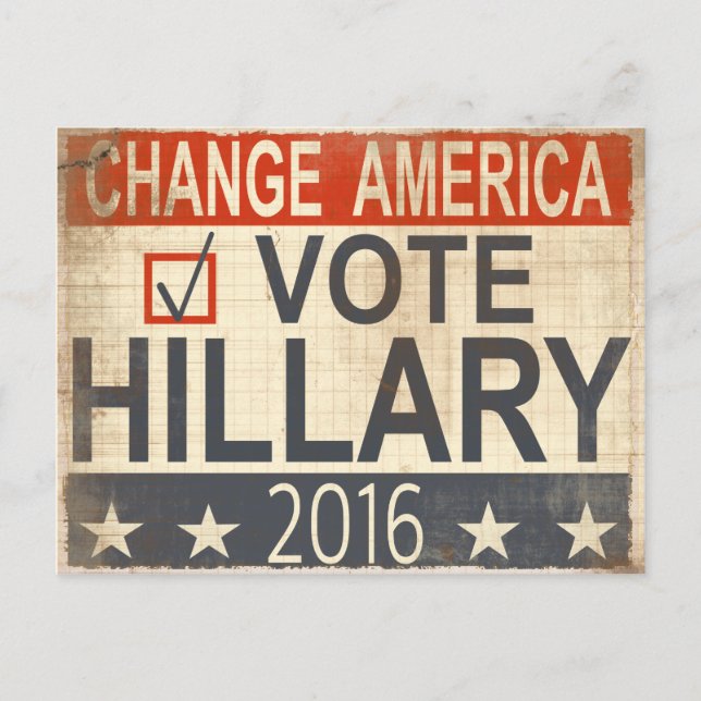 ote Hillary Clinton 2016 Election Postcard (Front)