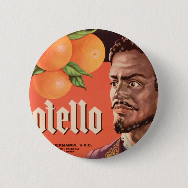 Otello Orange Label 6 Cm Round Badge (Front)