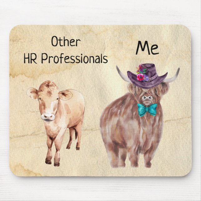 Other HR Professionals Highland Cow Employee   Mouse Mat (Front)