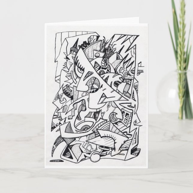 Other Planes of Here, ink drawing Card  (Front)