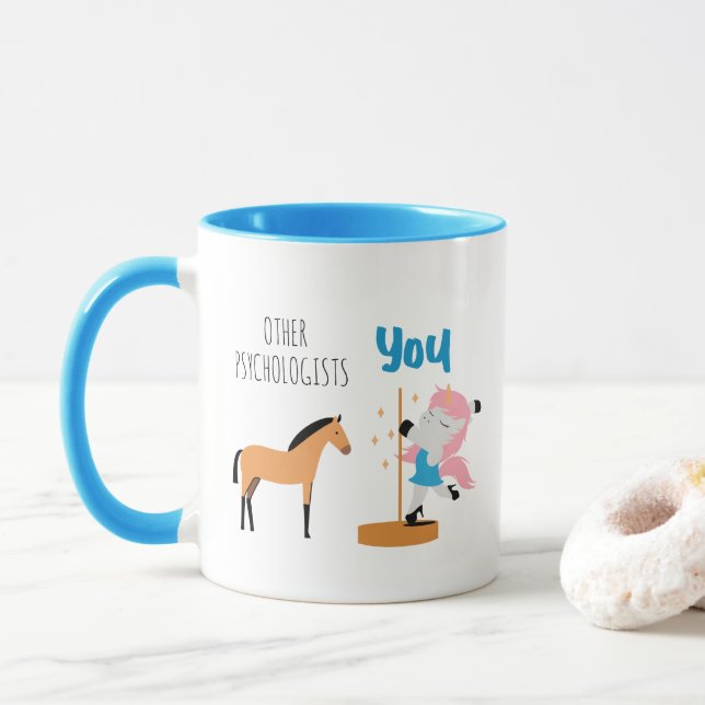 Other Psychologists vs You Blue Psychology Mug (With Donut)