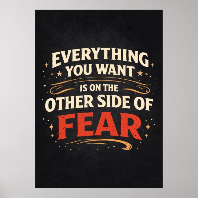 Other Side Of Fear - Success Motivational Poster (Front)
