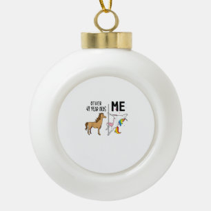 Other Unicorn 49 Year Olds Birthday And Me Gift Fo Ceramic Ball Christmas Ornament