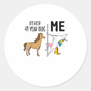 Other Unicorn 49 Year Olds Birthday And Me Gift Fo Classic Round Sticker