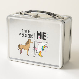 Other Unicorn 49 Year Olds Birthday And Me Gift Fo Metal Lunch Box