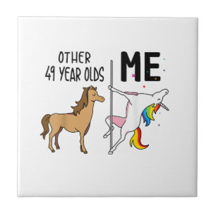 Other Unicorn 49 Year Olds Birthday And Me Gift Fo Tile