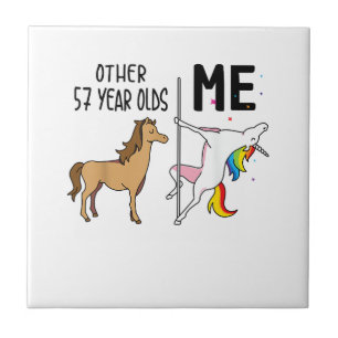Other Unicorn 57 Year Olds Birthday And Me Gift Fo Tile