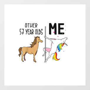 Other Unicorn 57 Year Olds Birthday And Me Gift Fo Window Cling
