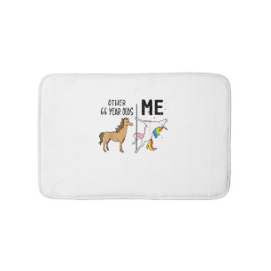Other Unicorn 66 Year Olds Birthday And Me Gift Fo Bath Mat