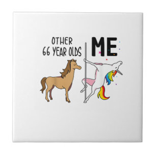 Other Unicorn 66 Year Olds Birthday And Me Gift Fo Tile
