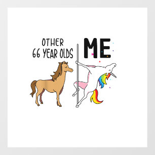 Other Unicorn 66 Year Olds Birthday And Me Gift Fo Window Cling