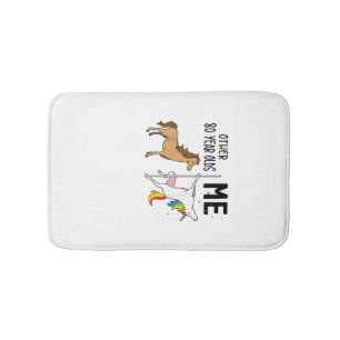Other Unicorn 80 Year Olds Birthday And Me Gift Fo Bath Mat