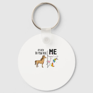 Other Unicorn 80 Year Olds Birthday And Me Gift Fo Key Ring