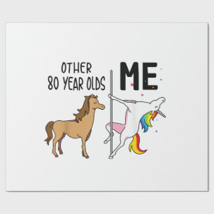 Other Unicorn 80 Year Olds Birthday And Me Gift Fo Wrapping Paper