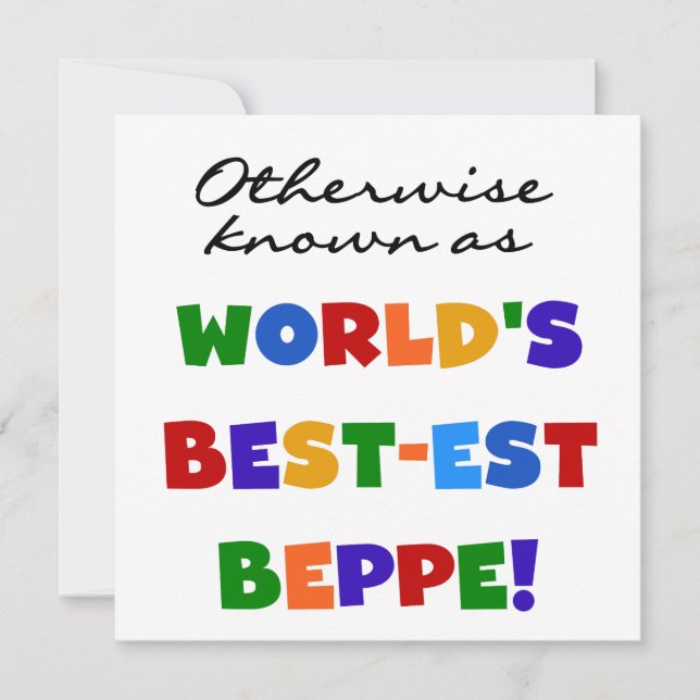 Otherwise Known as Best-est Beppe (Front)