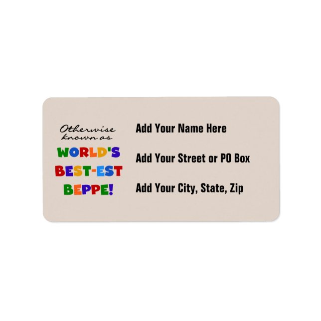 Otherwise Known as Best-est Beppe Label (Front)