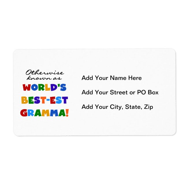 Otherwise Known as Best-est Gramma T-shirts (Front)