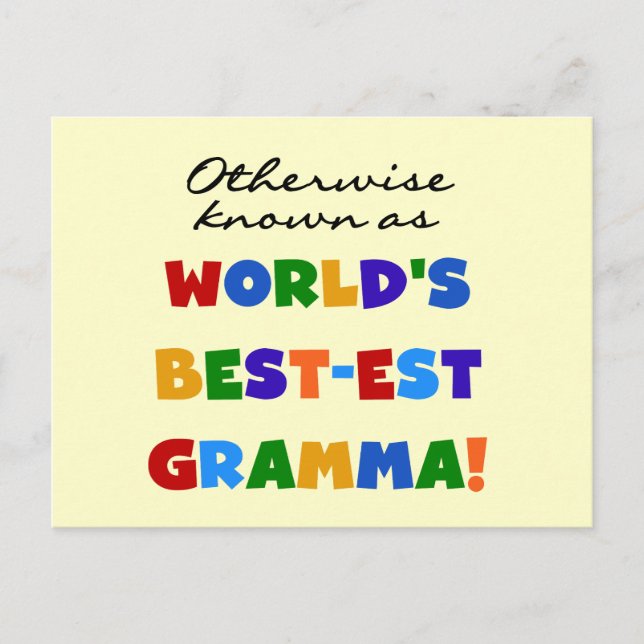 Otherwise Known as Best-est Gramma T-shirts Postcard (Front)