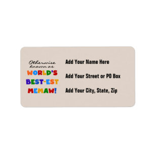 Otherwise Known as Best-est Memaw Tshirts Label
