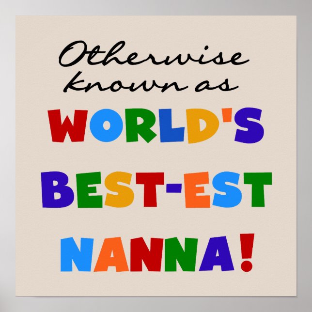Otherwise Known as Best-est Nanna Gifts Poster (Front)