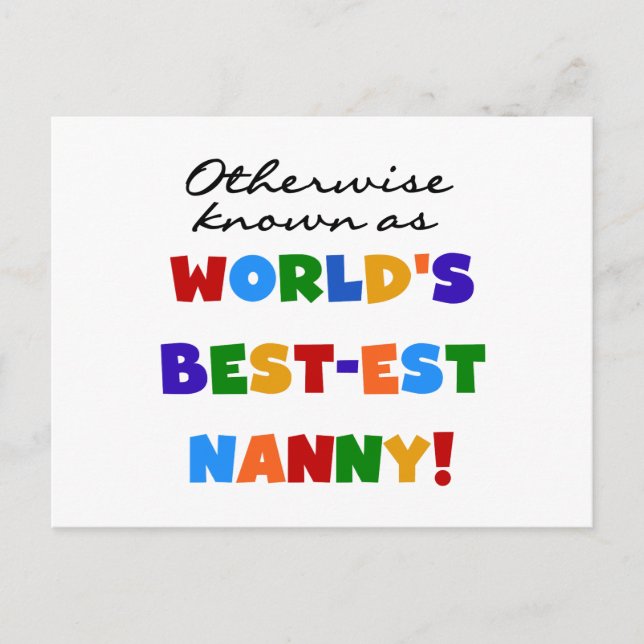 Otherwise Known as Best-est Nanny Gifts Postcard (Front)
