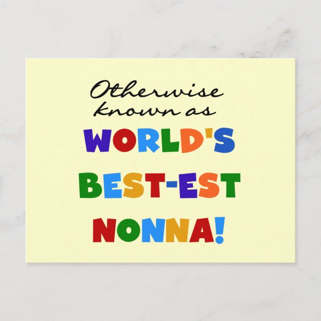 Otherwise Known as Best-est Nonna Tshirts Gifts Postcard (Front)