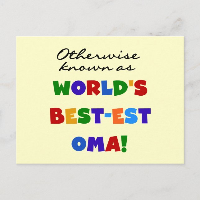 Otherwise Known as Best-est Oma Tshirts and Gifts Postcard (Front)