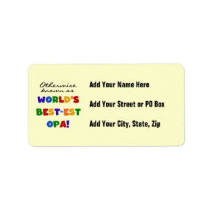 Otherwise Known as Best Opa T-shirts and Gifts Label