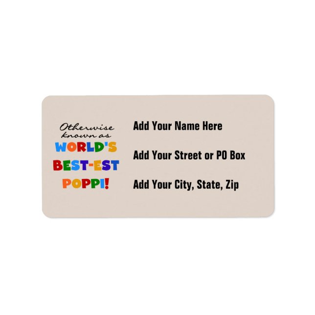 Otherwise Known Best-est Poppi T-shirts and Gifts Label (Front)