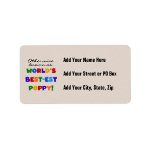 Otherwise Known Best-est Poppy Tshirts and Gifts Label