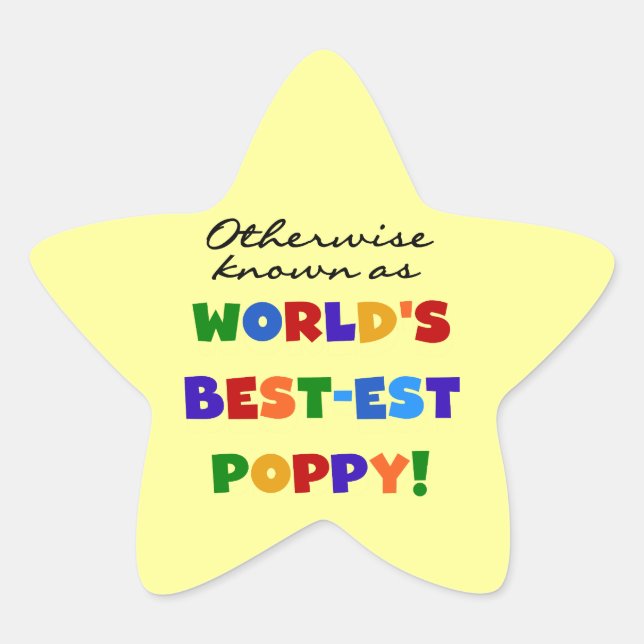 Otherwise Known Best-est Poppy Tshirts and Gifts Star Sticker (Front)