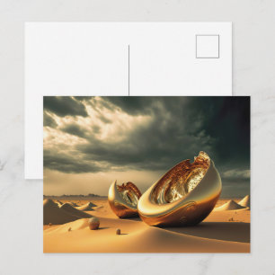 Otherworld Relics – Surreal Desert Sculpture Postcard