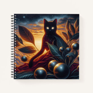 Otherworldly Cat Made of Stars: Surreal Artwork Notebook