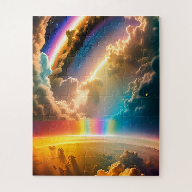 Otherworldly Rainbow Cosmic Magic in Fun Universe Jigsaw Puzzle (Vertical)