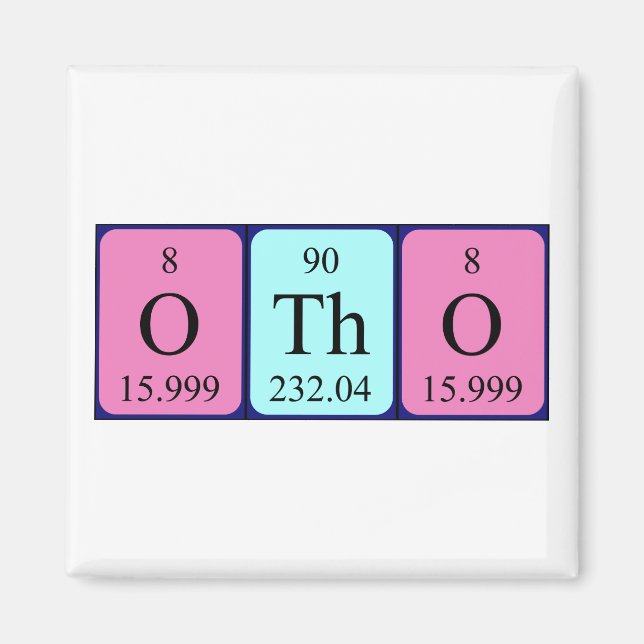 Otho periodic table name magnet (Front)