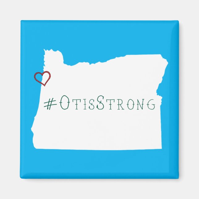 Otis Strong Rope Heart White Magnet (Front)