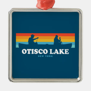 Otisco Lake New York Canoe Metal Tree Decoration