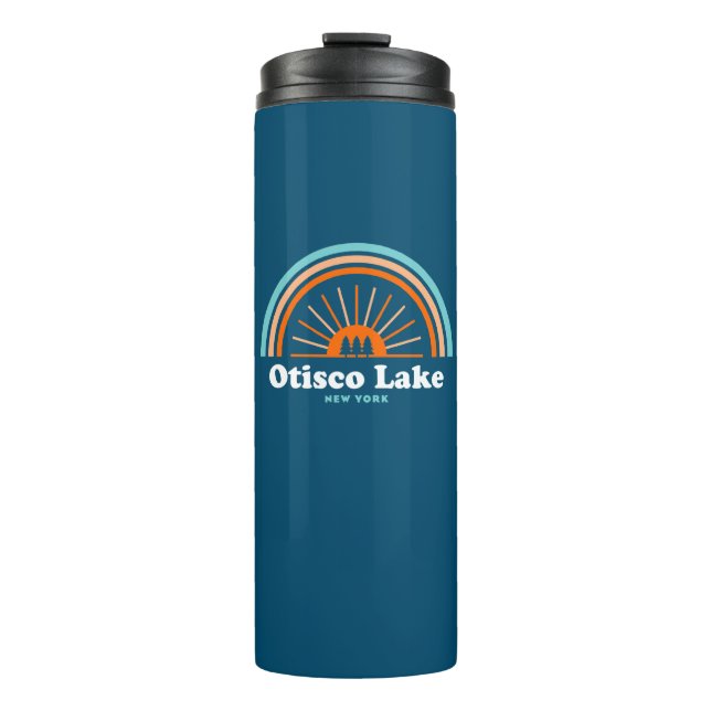 Otisco Lake New York Rainbow Thermal Tumbler (Front)